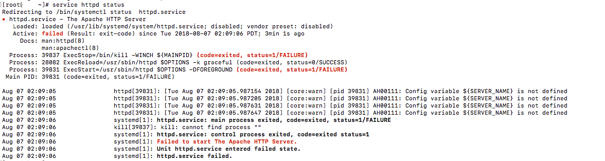 Failed with result exit code. Unit entered failed State. Name 'a' is not defined. No Space left on device.